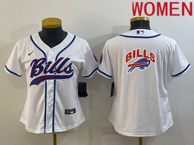 Women Buffalo Bills Blank White 2022 Nike Co branded NFL Jerseys